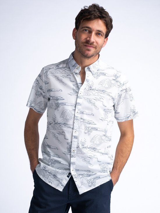 Petrol Industries - Chemise All-over Print Homme Highway - Wit - Taille L