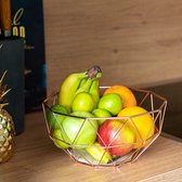 Corbeille à fruits en métal - corbeille à fruits décorative vintage - rangement de fruits pour plus de vitamines au quotidien - corbeille déco scandinave (26x26x12cm)
