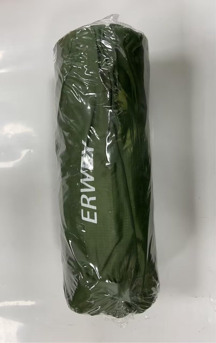ERWEY Isomat, zelfopblazend, voor 2 personen, 200 x 135 cm, ultralicht, camping, isomat, opblaasbaar, luchtmatras, slaapmat met voetpomp, opvouwbare slaapmatten met kussen