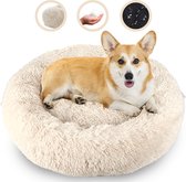 Doggoods - Fluffy donut hondenmand met rits - 60 cm - Licht bruin - Wasbaar