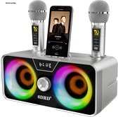 Karaoke Set - Inclusief 2 microfoons - Bluetooth luidspreker - Met led - Voor je beste Karaoke ervaring
