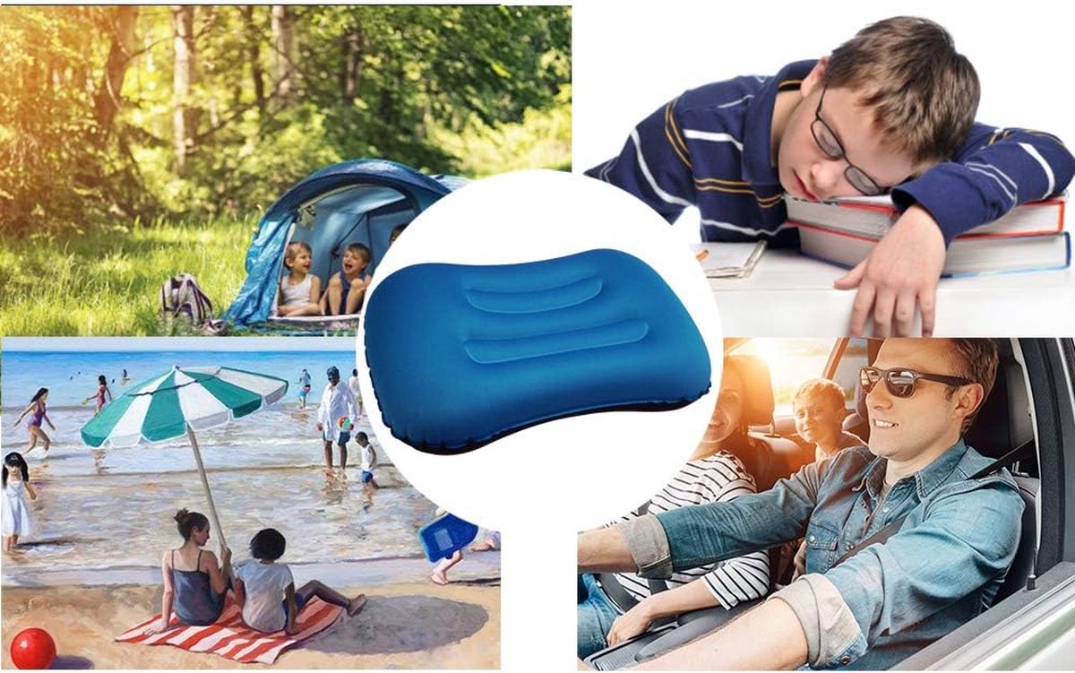 Lot De 3 Coussinets Gonflables De Plage/Camping - Gris - Compact, Léger - Pour Voyage, Festival
