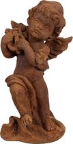 Clayre & Eef Decoratie Beeld Engel 14 cm Bruin Polyresin Religious sculpture