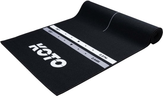 KOTO Carpet Dartmat Zwart 285 x 80 cm, hoogwaardige tapijt dartmat, rubberen vloer, 4 werplijnen, middenlijn & beschermfunctie voor vloer en darts, professioneel gebruik van KOTO — afbeelding 2