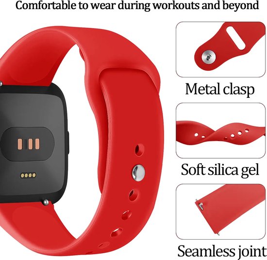 Bracelet en silicone Fitbit versa - rouge - ML - Bracelet de montre Bracelet Wristband