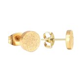 Aramat jewels ® - Oorbellen- zweerknopjes-rond-chirurgisch staal-sandblasted-goudkleurig-8mm