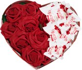 Valentijn cadeau-chocoladedoos met bloemen (27x22x13cm )