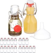Relaxdays glazen flesjes met beugelsluiting - 50 ml - beugelflessen set - lege olieflesjes - Pak van 20