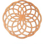 Houten placemats - Mandala 2 - Ronde placemat - Geometrische wanddecoratie