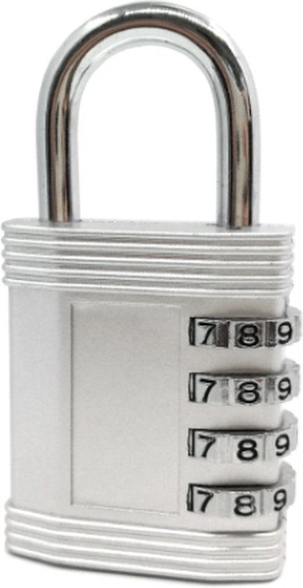 Igoods Serrure à combinaison - Cadenas - Serrure à combinaison - Serrure à valise - Cadenas à combinaison à 4 chiffres - Universel - Grijs