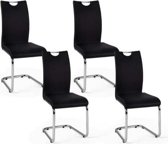 Set van 4 zwarte stoelen PIA voor eetkamer