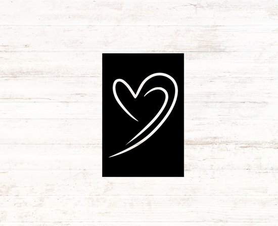 Djemzy - muurdecoratie woonkamer - wanddecoratie - hout - zwart -Hartje op plaat - Valentijnscadeau - liefde - love - MDF 6 mm