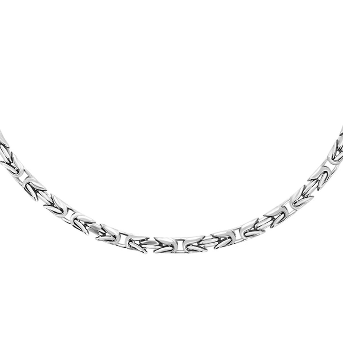 Juwelier Zwartevalk - Zilveren vierkante koningsschakel ketting - BIZ 40/55 cm
