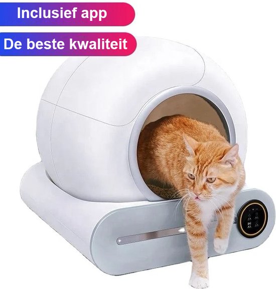 Automatische Kattenbak - Zelfreinigende Kattenbak - Electrische kattenbak - Inclusief app - Kattenbak met Zeefsysteem - 65L - Cat Litter Box - Cat Toilet