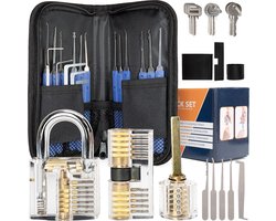 ODOVENI Lockpick Set 36 delig – Meest uitgebreid - Lockpick gereedschap etui - Tools - Oefenslot voor Beginners & Gevorderden – Survivalset - Cadeau voor mannen – Sinterklaas – Blauw