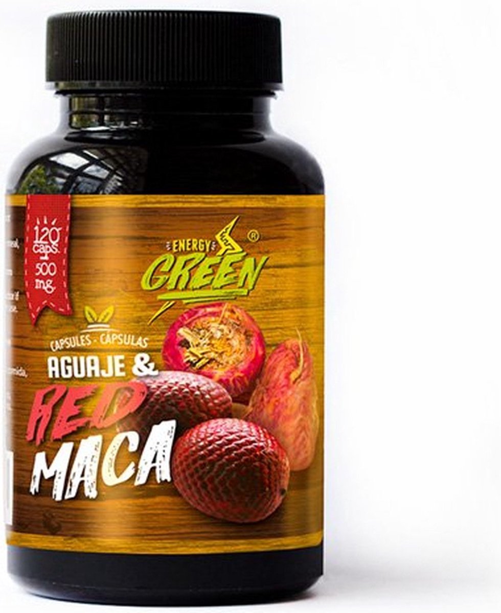 Aguaje met Red Maca-Amazon Andes- Vegan capsules 120* 500mg –100% natuurlijke bron van progesteron - hormoon balans