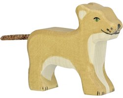 HOLZTIGER Wildernis - Leeuw Klein Staand - 6X2X7Cm - Houten Figuur - Handgemaakt