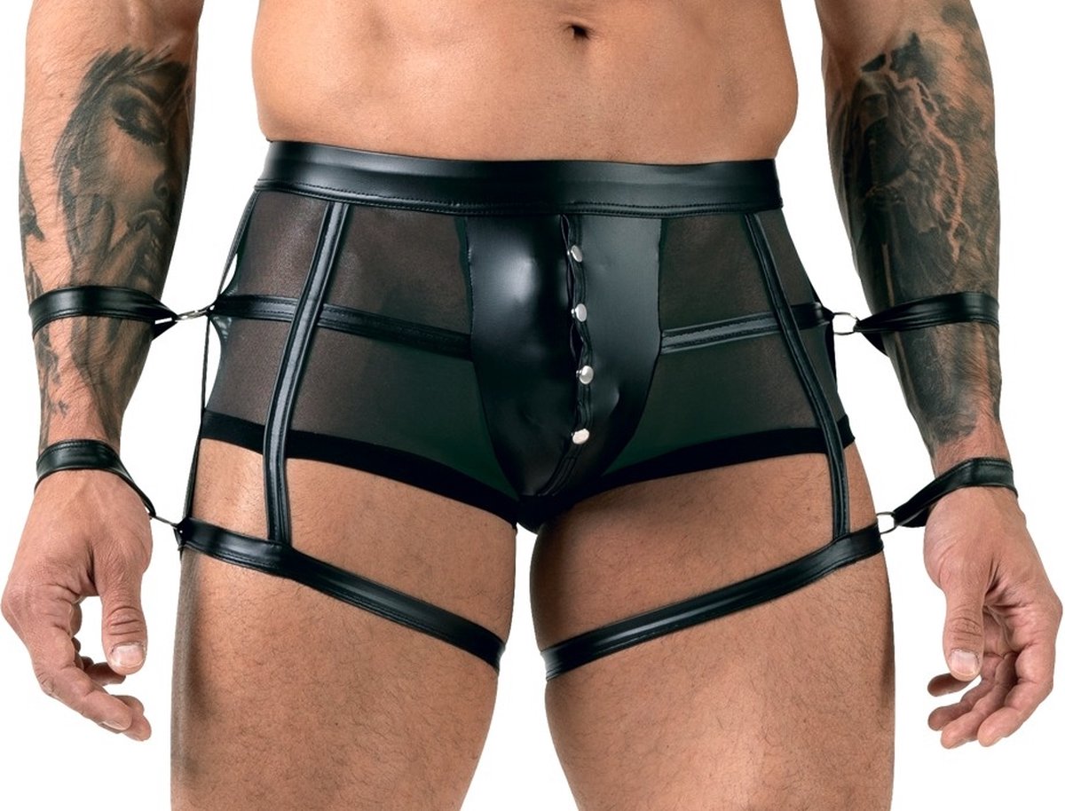 Goedkoopste Wetlook Jarretel Shorts voor Mannen met Boeien