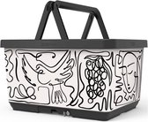 Fietsmand met slot en kliksysteem voor bagagedrager - voordrager The Basky basket design Picasso line drawing