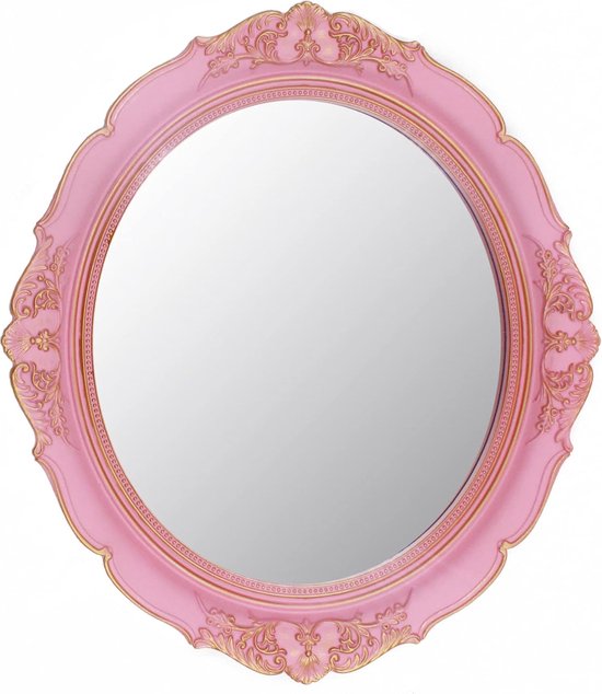 decoratieve spiegel vintage spiegel 30 x 40 cm ovaal roze