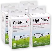 Optiplus Brillendoekjes - Anti-Condens Brilpoetsdoekjes - Voordeelverpakking - 4 x 30 Stuks