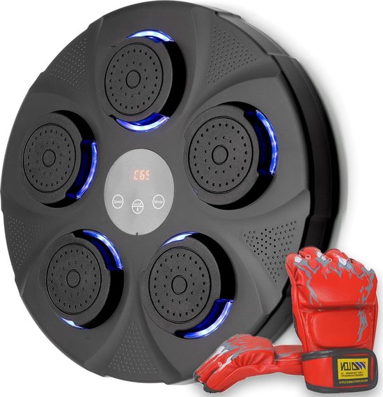 Boxing machine - 9 Standen - Inclusief Handschoenen Digitale boksing machine - Boxing apparaat - Muziek boks machine - Indoor Fitness - boksbal - bokszak - Bluetooth boksmachine - Muurbevestiging