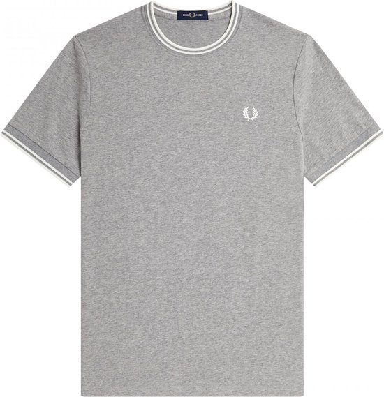 SINGLES DAY! Fred Perry - T-shirt M1588 Grijs - Heren - Maat XL - Modern-fit