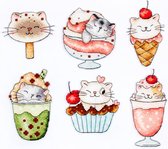 Leti Stitch Summer Kitties set van 6 stuks borduren (pakket) L8089