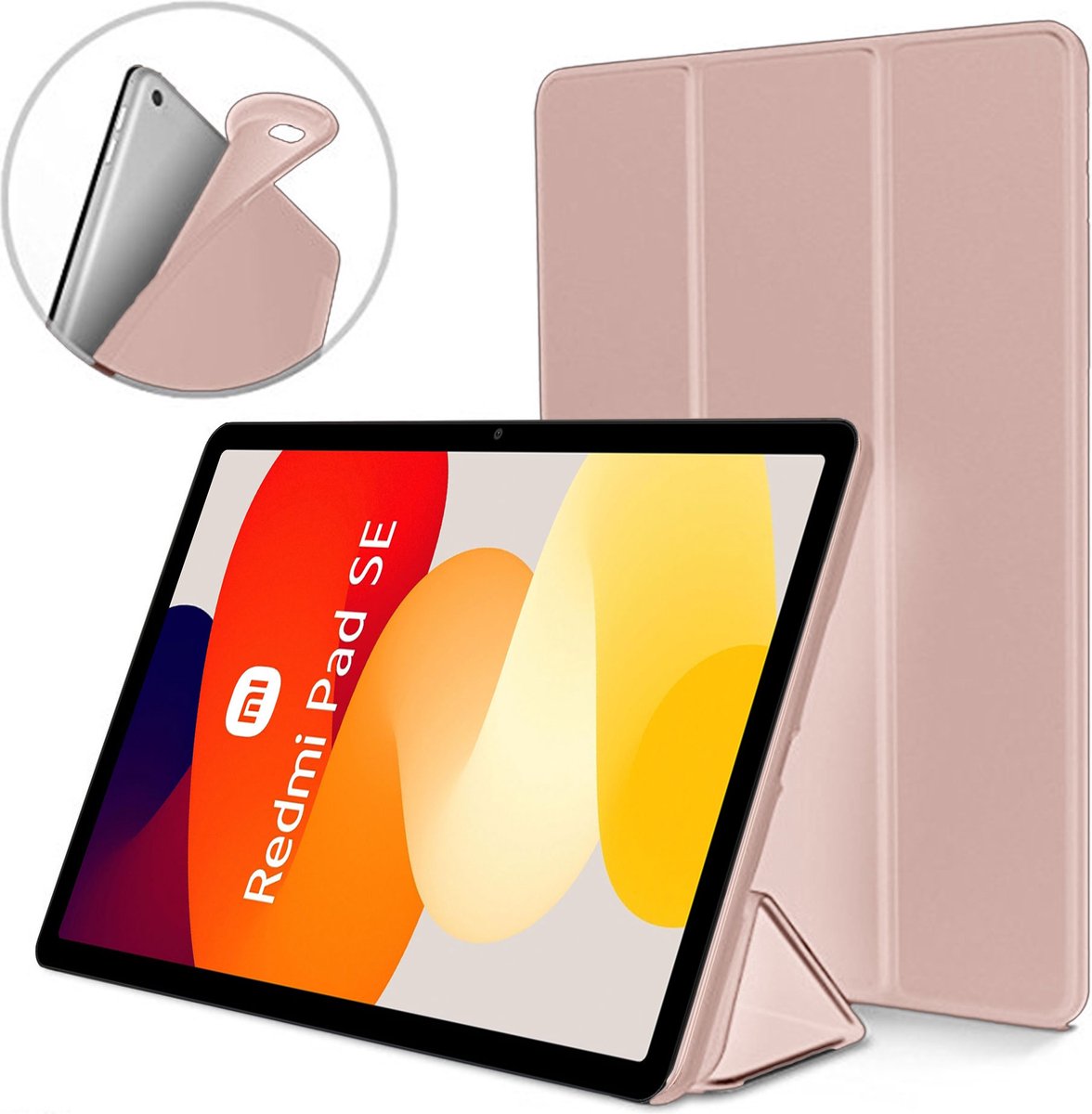 Geschikt voor Xiaomi Redmi Pad SE - Tablet hoes – Shock Proof Hoesje – Cover - Rose