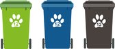 Container Stickers - Voordeelset 4 stuks - 20x20 cm - Container Sticker - Kliko Sticker - huisnummer - afvalcontainer sticker - klikosticker - Hondenpoot met huisnummer - Wit - Hondenpoot - Vuilnisbak Stickers - Stickers voor Klikos