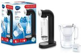 Zwarte BRITA SodaONE frisdrankautomaat + MAXTRA+ grijze karaf