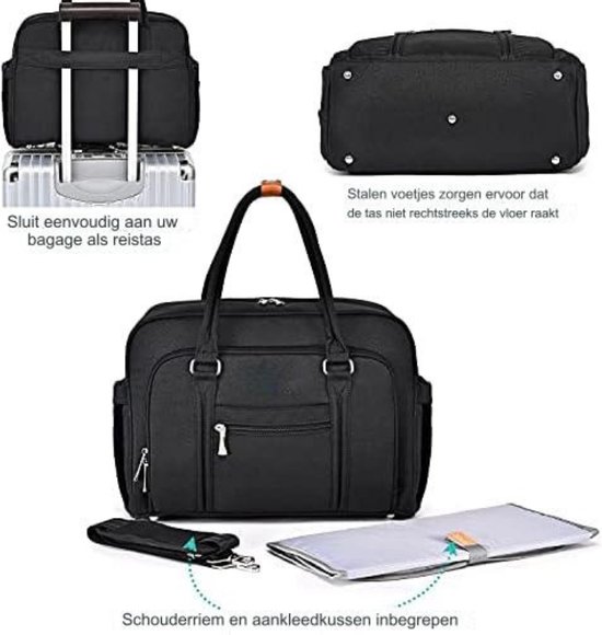 Luiertas pop - Verzorginstas pop - Pop verzorgingsset - Luiertas speelgoed - Luiertas speelgoed - 40 x 19 x 27 cm - Zwart van Dreambee — afbeelding 4
