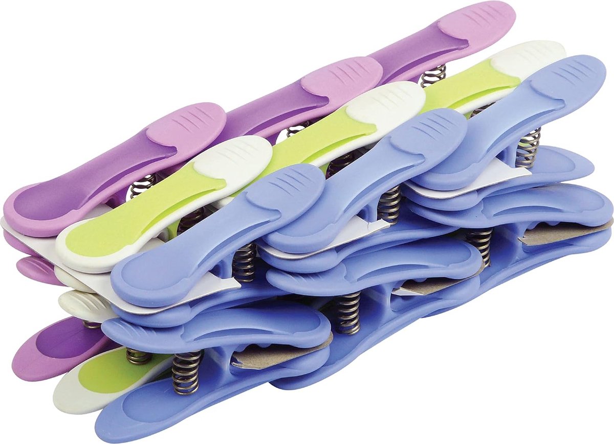 Clips, 18 stuks - , Mauve, Blauw en Groen