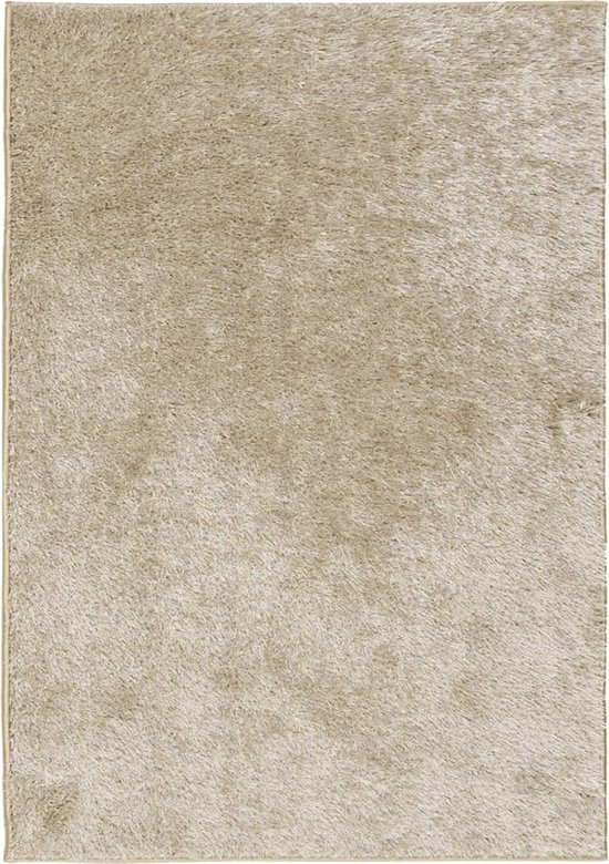 vidaXL - Vloerkleed - ISTAN - hoogpolig - glanzend - 120x170 - cm - beige