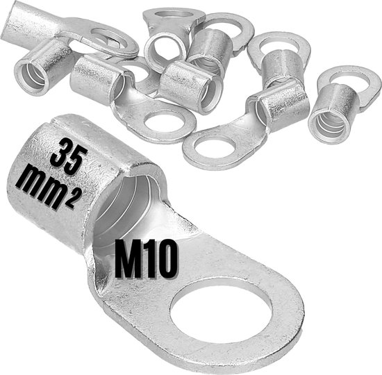 10 pièces Kalitec Q35-10 cosse à sertir 35mm² M10 I non isolée I mandrin pressé I pour conducteurs flexibles, fins et ultrafins I cosse 35mm² selon DIN 46234