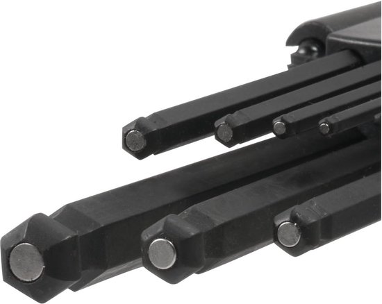 SW-Stahl Kugelinbussatz 9-teilig, Teilmagnetisch, Größen 1,5–10 Mm, Mit Halter