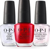 OPI - Giftset - Nail Lacquer Big Apple Red, Natural Nail Base Coat & Top Coat