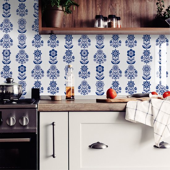 UISEBRT Tegelstickers voor keuken, tegels, nivelleringssysteem, 10 stuks, pvc, wandtegels, folie, zelfklevende tegelfolie, 34 x 29 cm, voor badkamer, wastafel, open haard, decoratie (type E