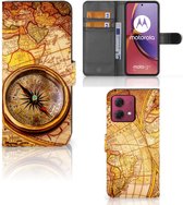 GSM Hoesje Geschikt voor Motorola Moto G84 Magnet Case Kompas