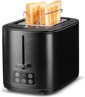 Linsar - Broodrooster - Broodrooster met twee sneden - Met touchdisplay, 6 bruiningsniveaus, uitneembare kruimellade, geïntegreerd broodjesopzetstuk en automatische uitschakeling - 980 Watt
