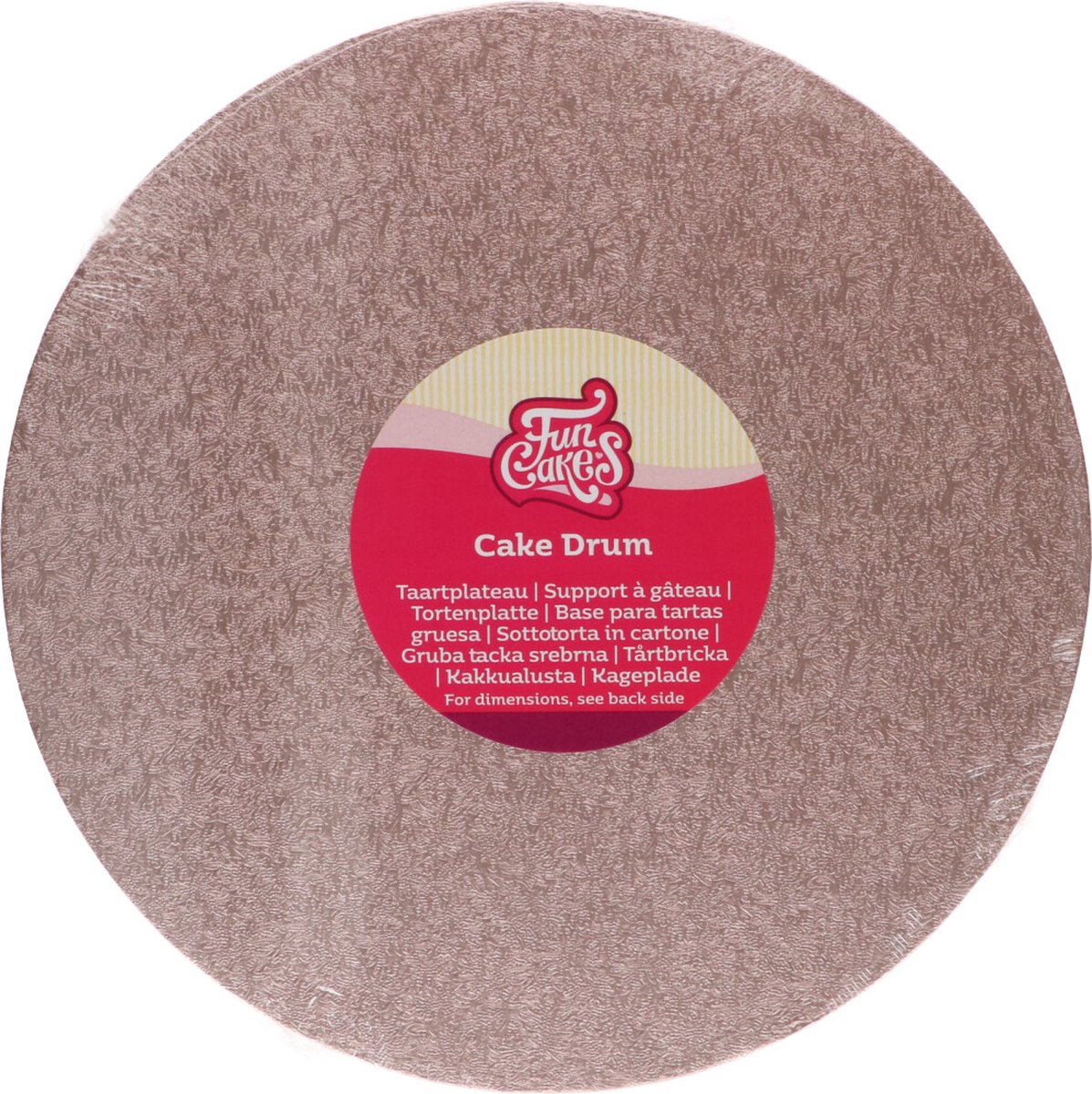 FunCakes Cake Drum Rond - Rose Goud - Ø25 cm / 12 mm - Taartonderlegger - Taartkarton