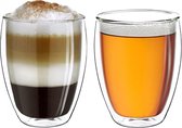 Theeglazenset – premium kwaliteit – luxe glazen koffie (set of 2-400ml)