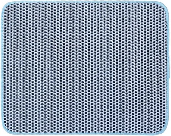Nivard Tapis de litière pour chat - Tapis Chats - Collecteur de grains - Tapis de nettoyage Bac à litière pour chat - Tapis de sortie de bac à litière - Tapis de bac à litière - Tapis de litière pour Cat - Lavable - Blauw - 30x30cm