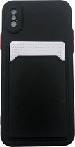TPU back cover met vakje voor pasje - Geschikt voor Appel iPhone X/10 - XS - Zwart
