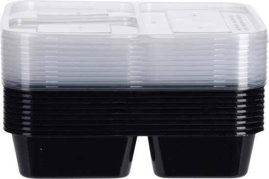 Maalprep, herbruikbare BPA-vrije containers met 1 vak met luchtdichte deksels, vriezer, magnetron- en vaatwasmachinebestendig, Bento lunchboxen, 20 stuks
