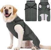 Hondenjas XL met harnas, waterdichte, warme hondenjas, reflecterende winterhondenkleding, winterjas voor kleine, middelgrote en grote honden, fleece hondenmantel, hondentrui