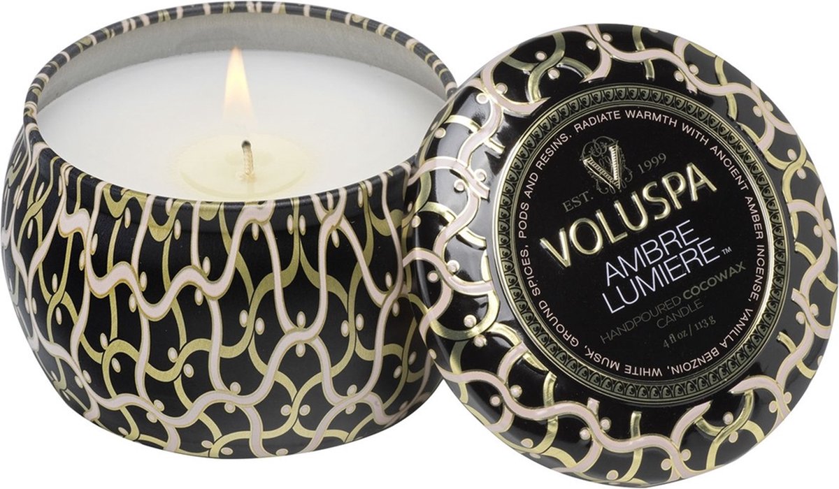 Voluspa Geurkaars Maison Noir Ambre Lumiere Mini Tin Candle 113gr