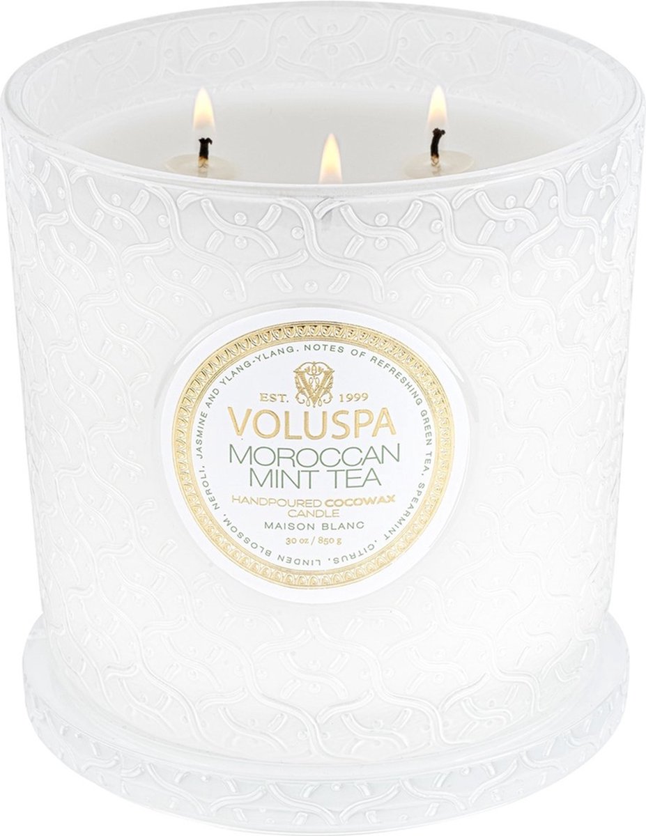 Voluspa Geurkaars Maison Blanc Moroccan Mint Tea Luxe Candle 850gr