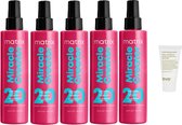 5 x Matrix Miracle Creator Leave-In Spray – Multifunctionele spray voor ieder haartype – 190 ml + WILLEKEURIG Travel Size