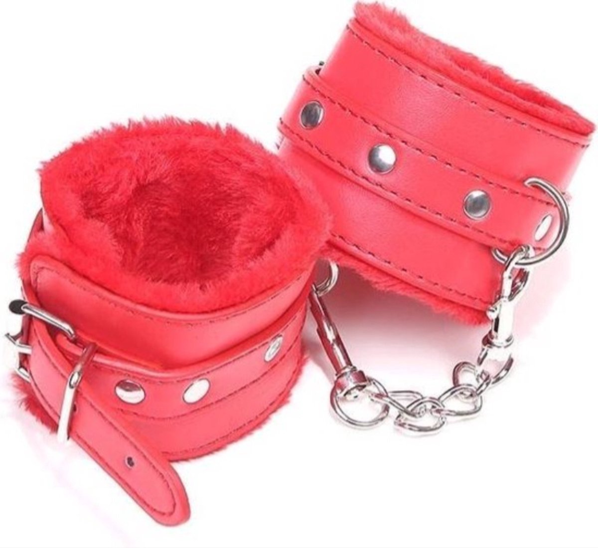 *** Rode Pluche Handboeien - Voor Beginners in BDSM - Erotische Speeltjes - Rollenspel - van Heble® ***